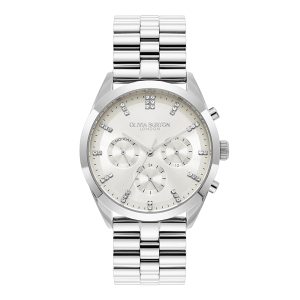 Olivia Burton Vintage Multifunction Crystal Marker Silver Watch