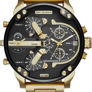 Diesel Mens Daddy 2.0 Chronograph Watch DZ7333 – Gold Metal – One Size