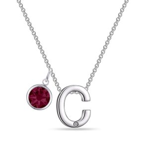 Preliminary C Necklace with Birthstone Attraction Created with Zircondia® Crystals
