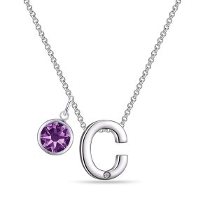 Preliminary C Necklace with Birthstone Allure Created with Zircondia® Crystals