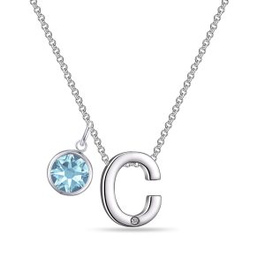 Preliminary C Necklace with Birthstone Attraction Created with Zircondia® Crystals