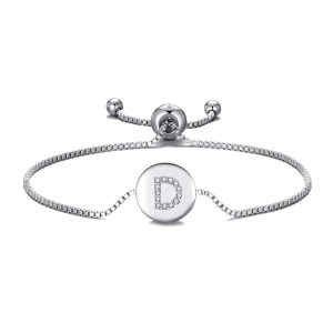 Preliminary Friendship Bracelet Letter D Created with Zircondia® Crystals