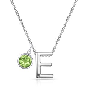 Preliminary E Necklace with Birthstone Appeal Created with Zircondia® Crystals
