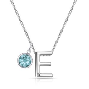Preliminary E Necklace with Birthstone Appeal Created with Zircondia® Crystals