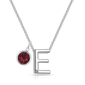 Preliminary E Necklace with Birthstone Attraction Created with Zircondia® Crystals