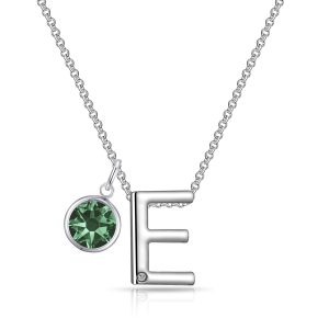 Preliminary E Necklace with Birthstone Allure Created with Zircondia® Crystals