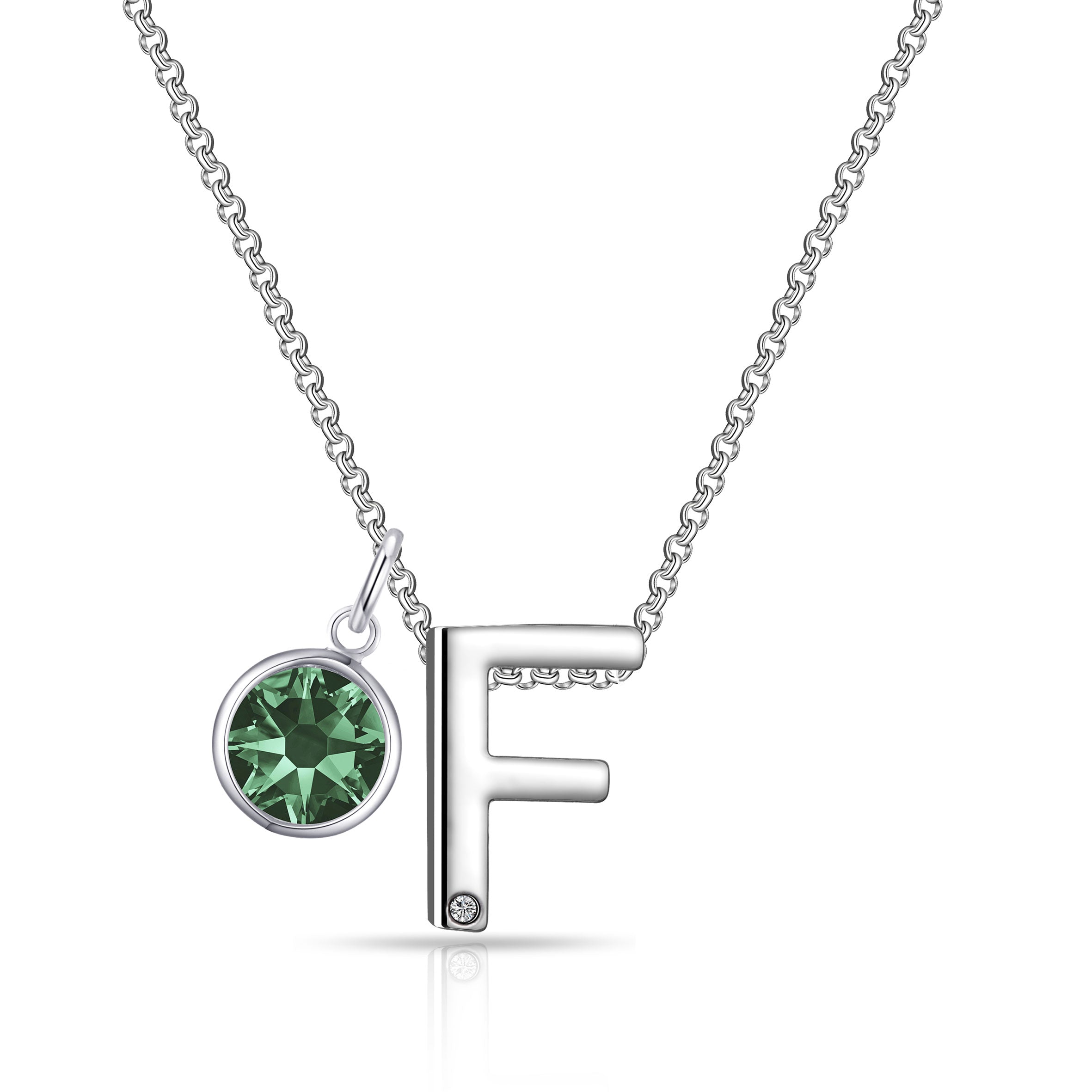 Preliminary F Necklace with Birthstone Allure Created with Zircondia® Crystals