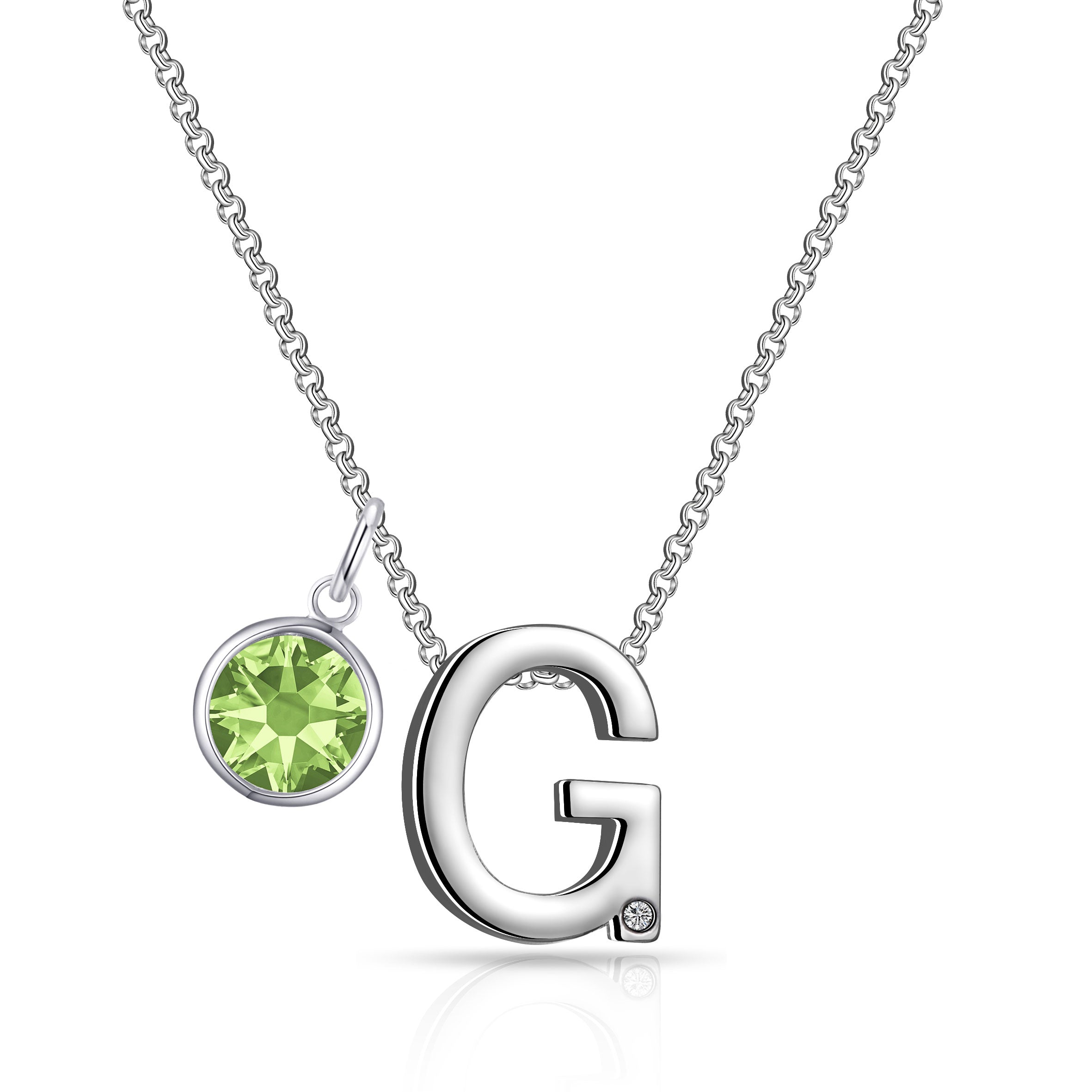 Preliminary G Necklace with Birthstone Attraction Created with Zircondia® Crystals