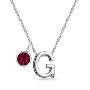 Preliminary G Necklace with Birthstone Attraction Created with Zircondia® Crystals