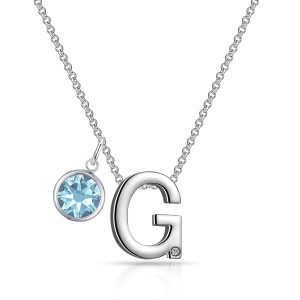 Preliminary G Necklace with Birthstone Attraction Created with Zircondia® Crystals