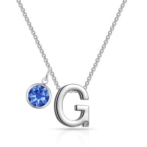 Preliminary G Necklace with Birthstone Appeal Created with Zircondia® Crystals