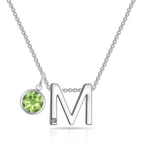 Preliminary M Necklace with Birthstone Allure Created with Zircondia® Crystals