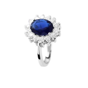 Diadema Womens – Ring – Pure White Collection – Blue Sterling Silver – One Size