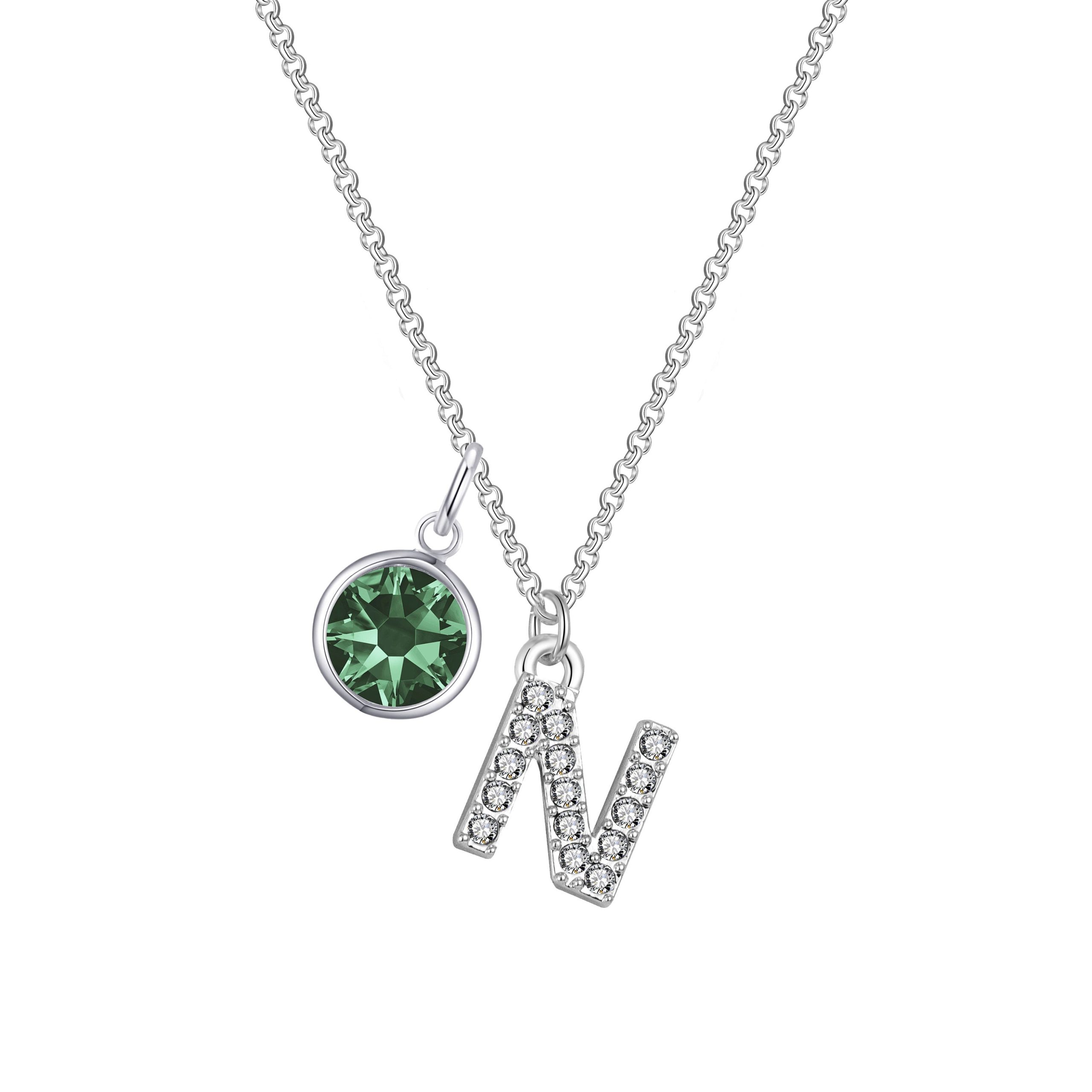 Pave Preliminary N Necklace with Birthstone Appeal Created with Zircondia® Crystals