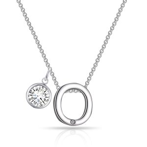 Preliminary O Necklace with Birthstone Allure Created with Zircondia® Crystals
