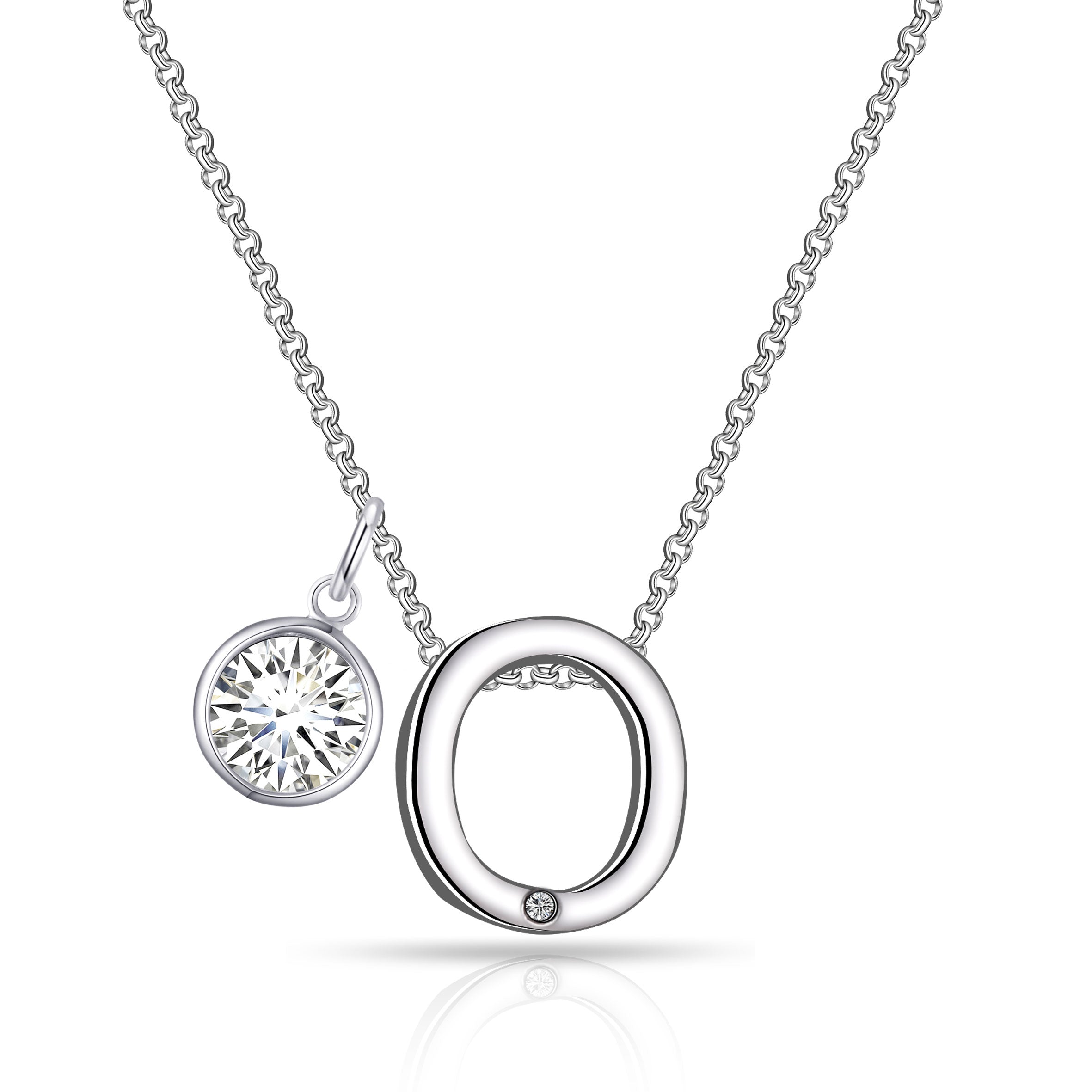 Preliminary O Necklace with Birthstone Attraction Created with Zircondia® Crystals