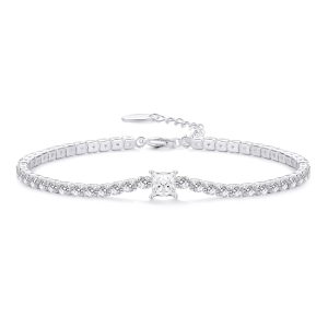 Sq. Solitaire Tennis Bracelet Created with Zircondia® Crystals