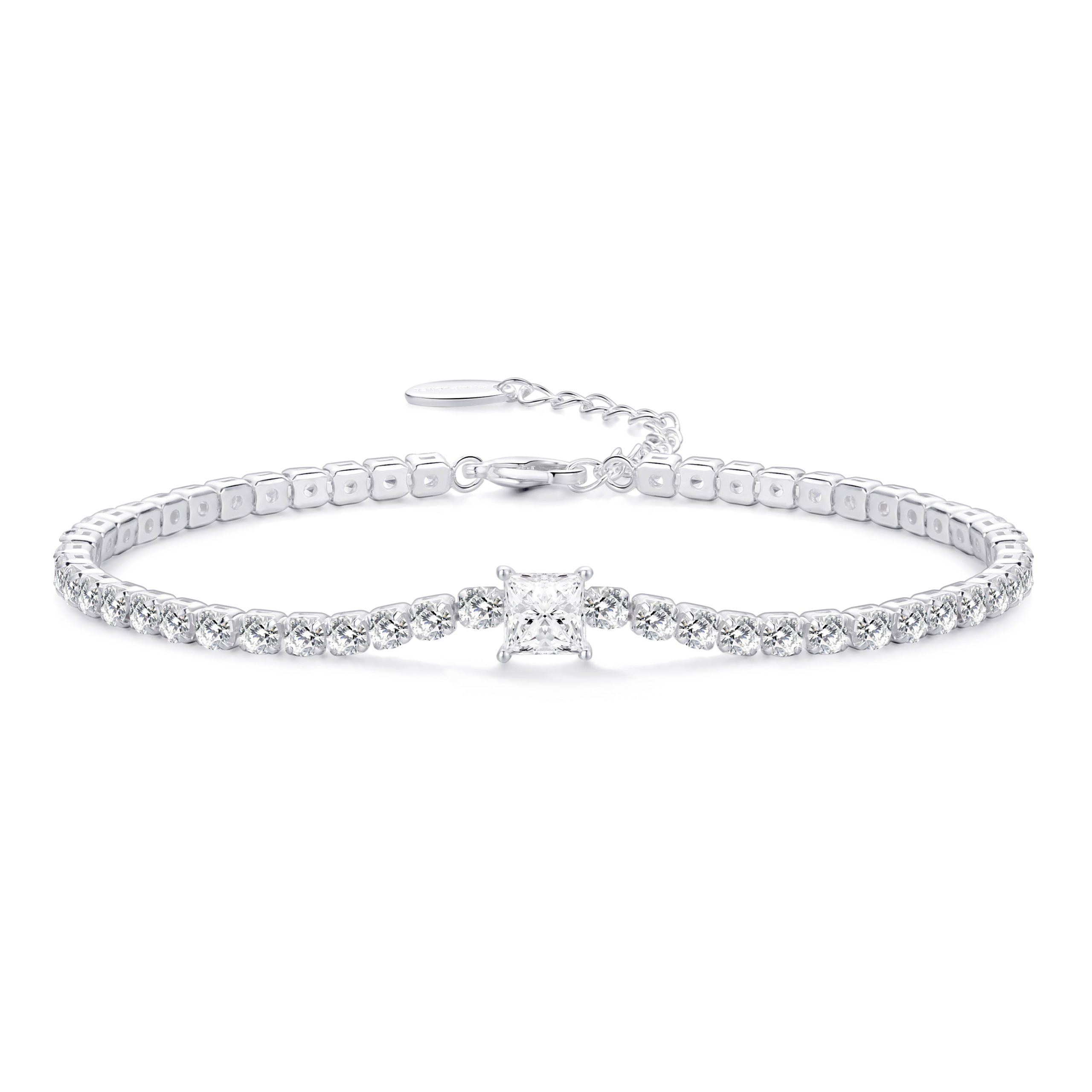Sq. Solitaire Tennis Bracelet Created with Zircondia® Crystals