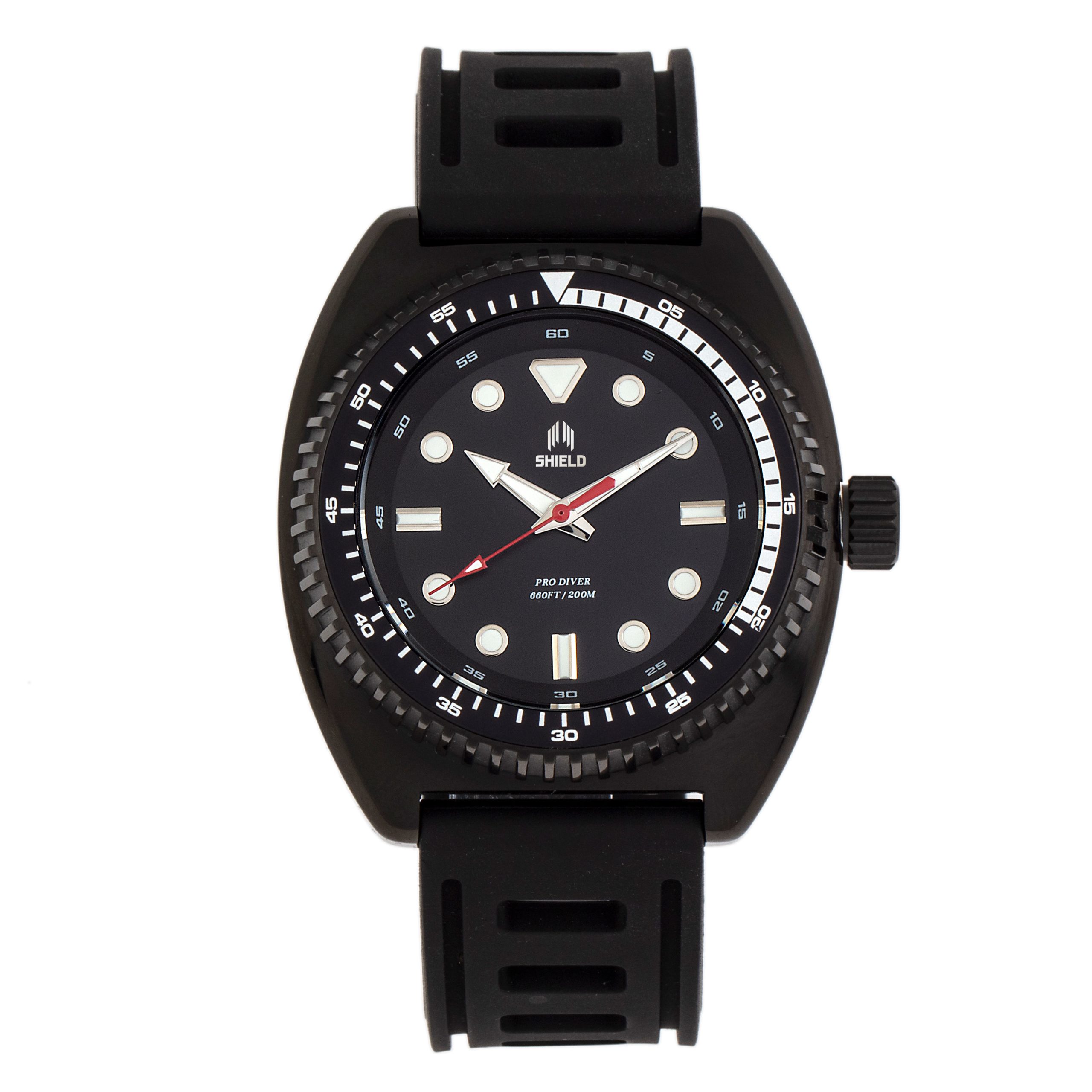 Shield Dreyer Mens Diver Strap Watch - Black Stainless Steel - One Size