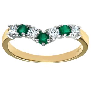 Diamant L’Eternel Womens 9ct Yellow and White Gold Ladies Stone Set Wishbone Ring – Size K