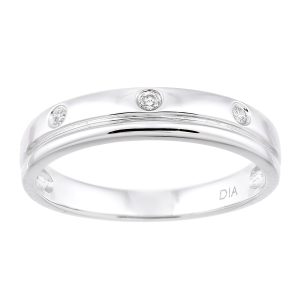 Diamant L’Eternel Womens 9ct White Gold with 0.04ct Diamond Eternity Ring – Size J