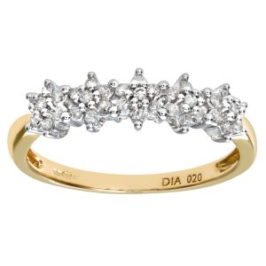 Diamant L’Eternel Womens Ladies 9ct Yellow Gold 20pts Diamond Eternity Ring – Size J