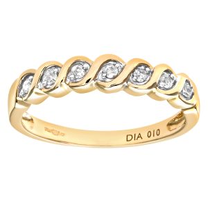 Diamant L’Eternel Womens Ladies 9ct Yellow Gold Fancy 10pts Diamond Eternity Ring – Size J