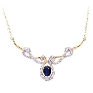 Diamant L’Eternel Womens 9ct Yellow Gold Ladies 5pt Diamond Necklace – One Size