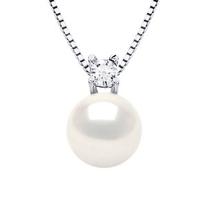 Ateliers Saint Germain Womens Necklace Real Cultured Freshwater Pearl 8-9 mm – White Silver – One Size