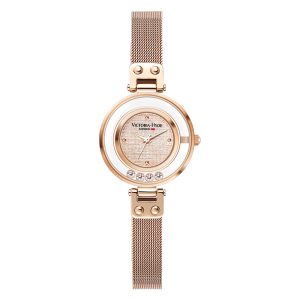 Victoria Hyde London Womens Ladies Watches Small Dial Analog Quartz Woman with Clear Crystal Elegant Gold Watch for Stainless Steel – One Size