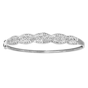 Diamant L’Eternel Womens 9ct White Gold Diamond Ladies Bangle – One Size