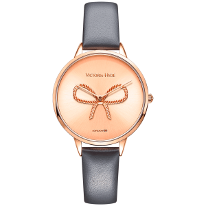 Victoria Hyde London Womens Watch Maida Vale Bow, Grey Rose Gold – Grey & Rose Gold Stainless Steel – One Size