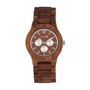 Earth Wood Unisex Bonsai Bracelet Watch w/Day/Date – Olive – One Size