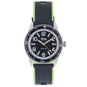 Reign Mens Gage Automatic Watch w/Date – Silver Rubber – One Size