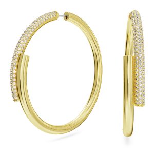 Swarovski ‘Dextera’ WoMens Gold Plated Metal Hoop Earrings – 5671808 Gold Tone – One Size
