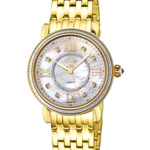 Gv2 Womens Swiss Quartz Diamonds Marsala Bracelet watch – Gold Stainless Steel – One Size