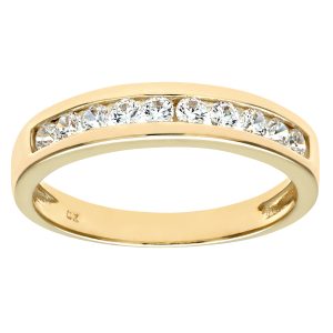 Diamant L’Eternel Womens 9ct Yellow Gold Ladies Stone Set Eternity Ring – Size H