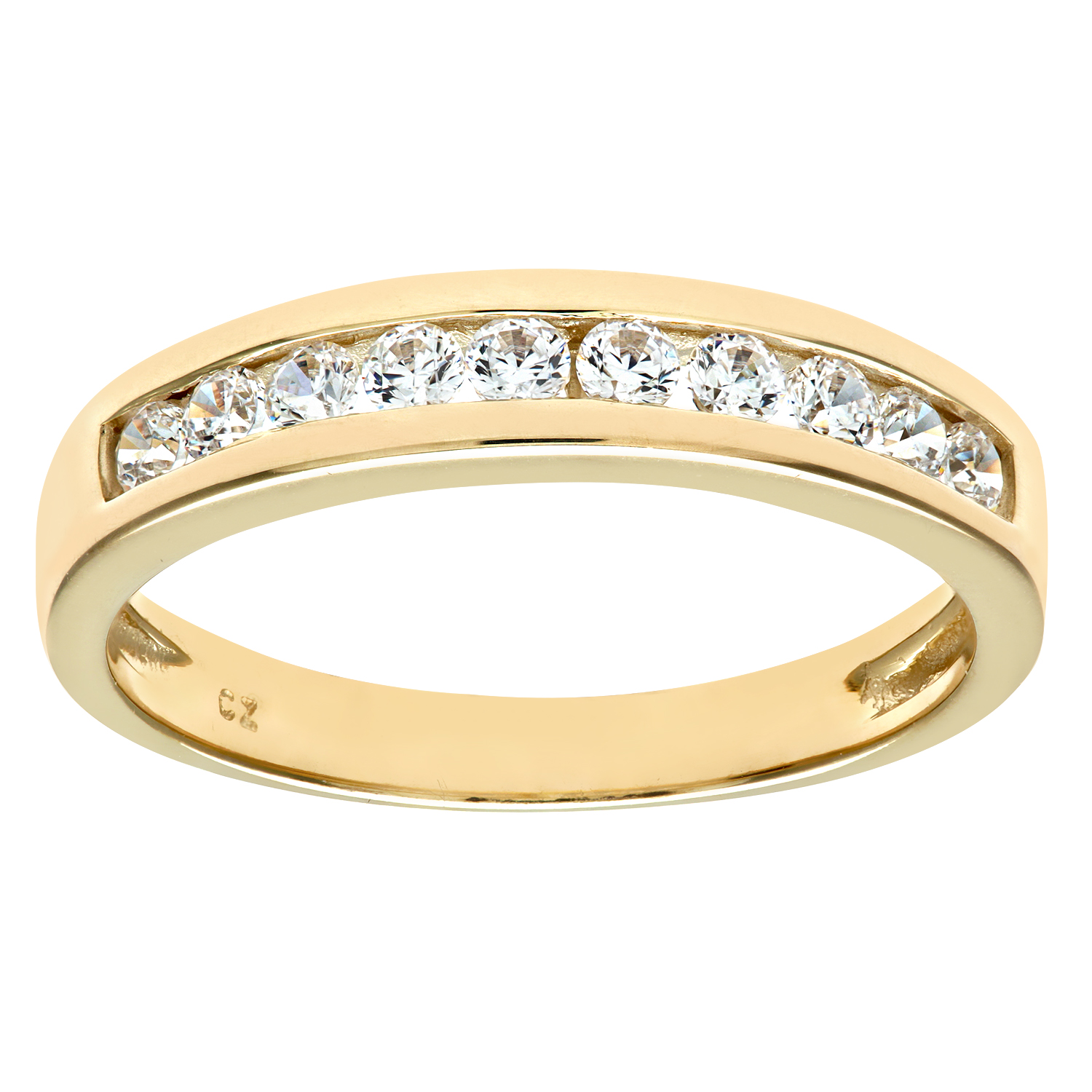 Diamant L'Eternel Womens 9ct Yellow Gold Ladies Stone Set Eternity Ring - Size V