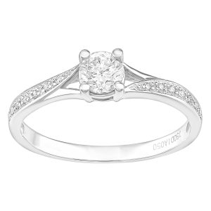 Diamant L’Eternel Womens 18ct White Gold Ring With 0.5ct Diamond – Size K
