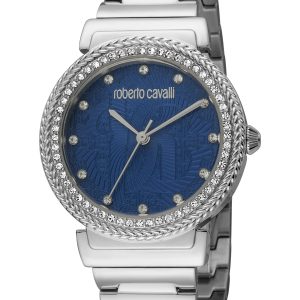 Roberto Cavalli Womens RC5L039M0045 Men Quartz Dark Blue Stainless Steel 5 ATM 32 mm – One Size