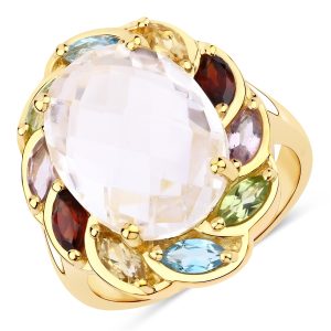 Rafaela Donata Womens Khushi Female Sterling Silver Ring – Gold – Size N