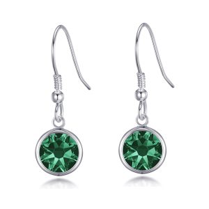 Inexperienced Crystal Drop Earrings Created with Zircondia® Crystals
