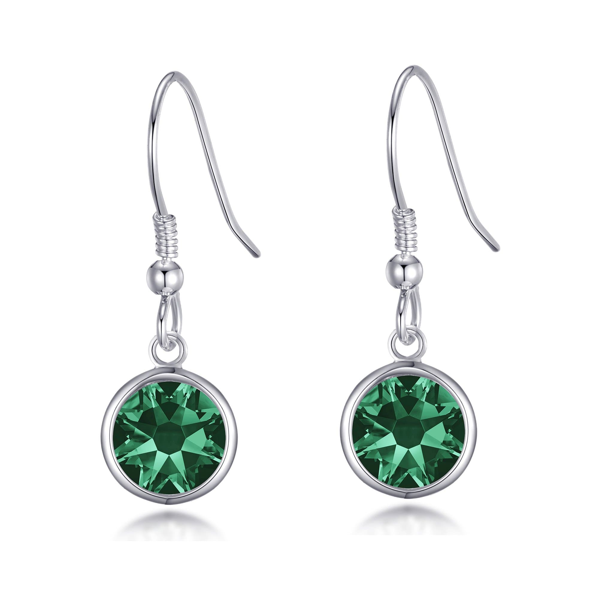 Inexperienced Crystal Drop Earrings Created with Zircondia® Crystals