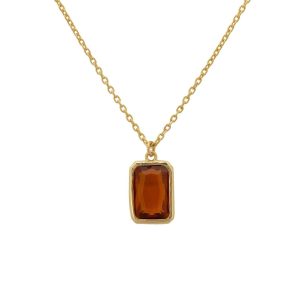 Latelita Womens Portofino Necklace Gold Citrine Sterling Silver – One Size