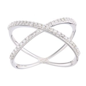 Diamant L’Eternel Womens 9ct White Gold Ring With 0.2ct Diamond – Size J