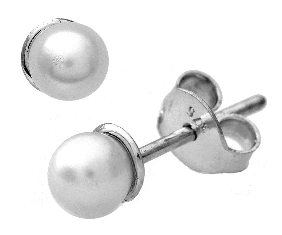 Diamant L'Eternel Womens 9ct White Gold 4.5mm Pearl Stud Earrings - One Size