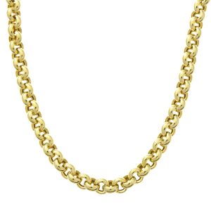 Diamant L’Eternel Unisex 9ct Yellow Gold Thick Belcher Chain of 20 Inch/51cm Length and 0.5cm Width – One Size