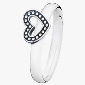 Spinning Silver Forever Marcasite Open Heart Ring 70114