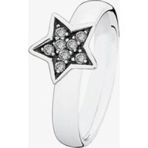 Spinning Silver Glow Cubic Zirconia Star Ring 81012