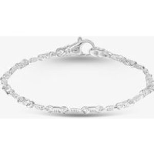 Argentium Silver 7.7 Inch Fancy Chain Bracelet ARG-943025-7.7